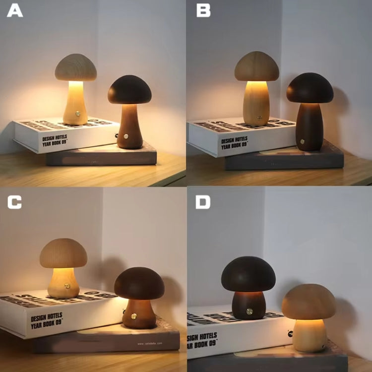 Mushroom Shape Night Light Touch Control Dimmable Bedside Atmosphere Lamp, Style: A Type Beech