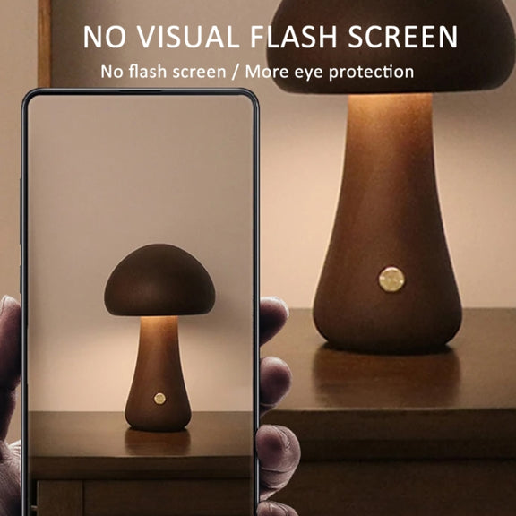 Mushroom Shape Night Light Touch Control Dimmable Bedside Atmosphere Lamp, Style: A Type Beech