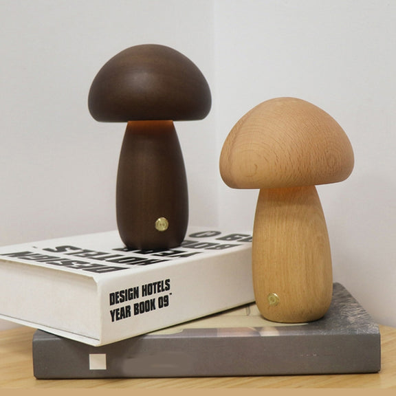 Mushroom Shape Night Light Touch Control Dimmable Bedside Atmosphere Lamp, Style: A Type Beech
