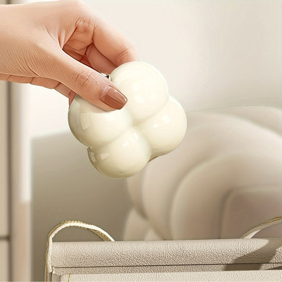 7 Compartment Mini Portable Pill Box Jewelry Sealed Storage Box(Cream White)
