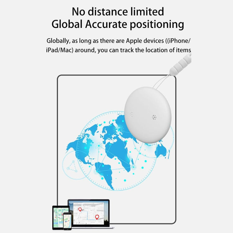 For Apple Series S10 Round Smart Global Anti-Lost Device IP67 Water-resistant Locator(White)