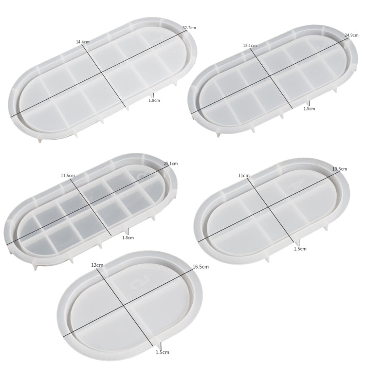 DIY Epoxy Oval Tray Dish Mold Silicone Mold for Flower Pot Base, Spec: 001