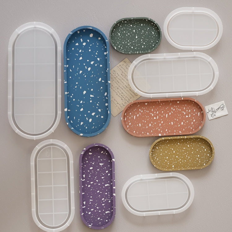 DIY Epoxy Oval Tray Dish Mold Silicone Mold for Flower Pot Base, Spec: 001