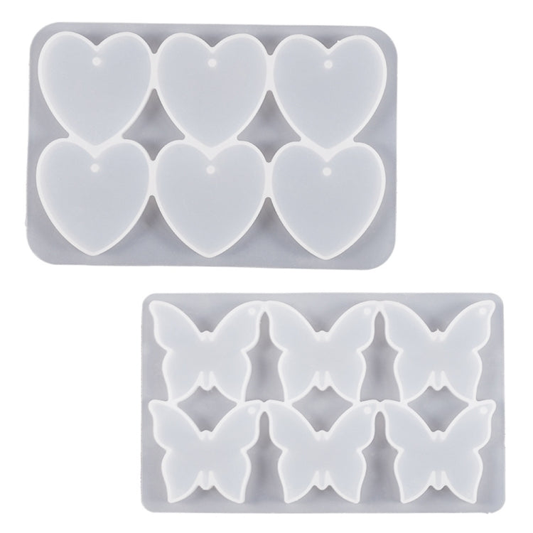DIY Crystal Glue Heart Butterfly Pendant Keychain Ornament Silicone Mold(Butterfly)