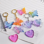 DIY Crystal Glue Heart Butterfly Pendant Keychain Ornament Silicone Mold(Heart)
