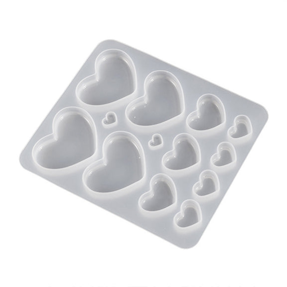 DIY Epoxy Resin Three-Dimensional Geometric Pendant Earring Silicone Mold, Spec: Heart