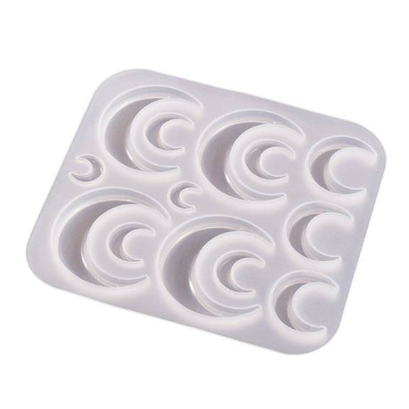 DIY Epoxy Resin Three-Dimensional Geometric Pendant Earring Silicone Mold, Spec: Moon