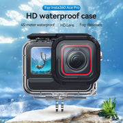 For Insta360 Ace Pro Camera TELESIN 45m Water-resistant Case Underwater Diving Housing Cover