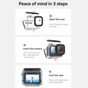For Insta360 Ace Pro Camera TELESIN 45m Water-resistant Case Underwater Diving Housing Cover