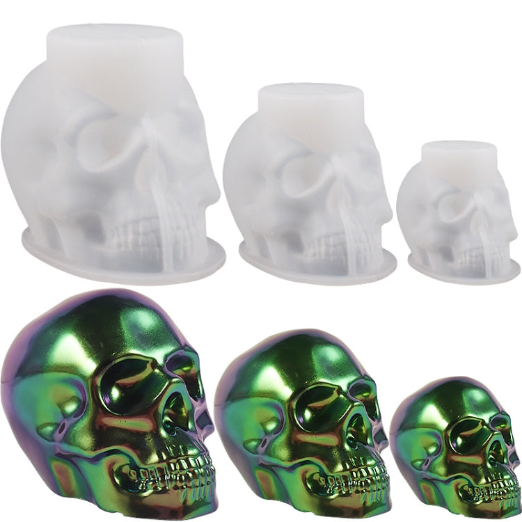 DIY Epoxy Candle Skull Keychain Pendant Silicone Mold Halloween Ornaments Mold, Spec: M