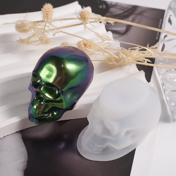 DIY Epoxy Candle Skull Keychain Pendant Silicone Mold Halloween Ornaments Mold, Spec: M