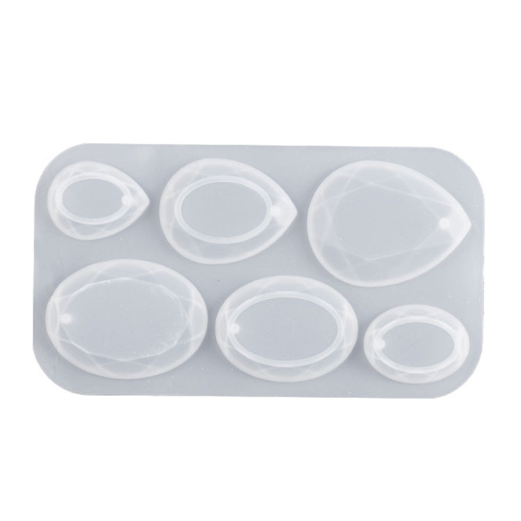 DIY Crystal Epoxy Cross Section Oval Pendant Earring Silicone Mold(Water Drops)
