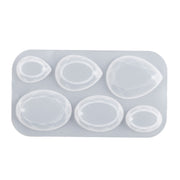DIY Crystal Epoxy Cross Section Oval Pendant Earring Silicone Mold(Water Drops)