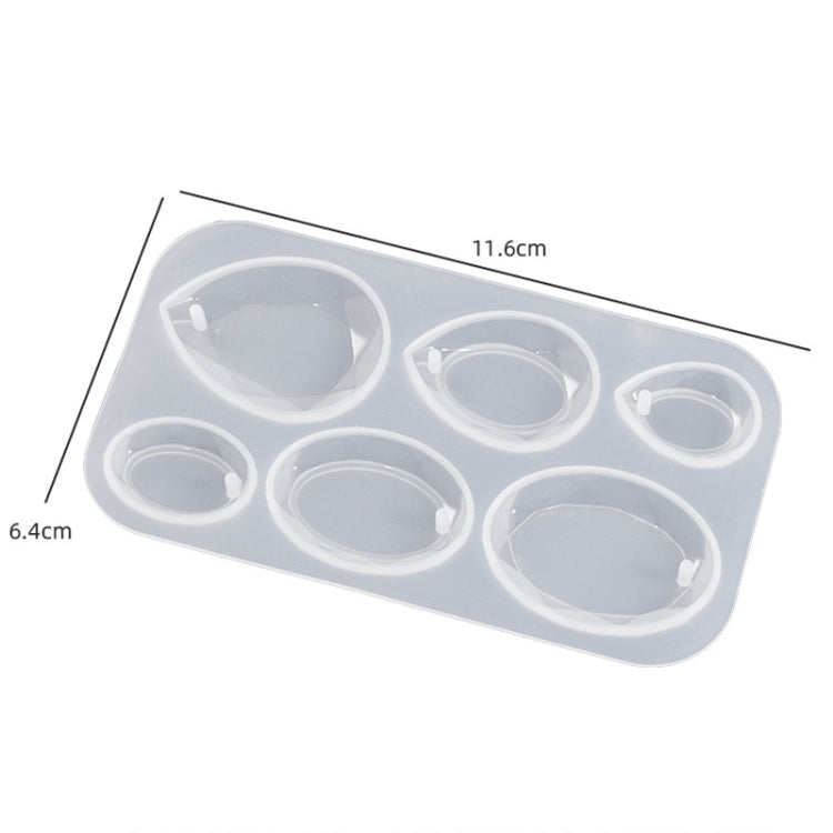 DIY Crystal Epoxy Cross Section Oval Pendant Earring Silicone Mold(Water Drops)