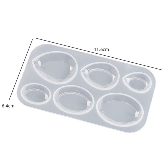 DIY Crystal Epoxy Cross Section Oval Pendant Earring Silicone Mold(Water Drops)