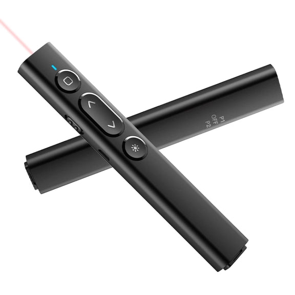 B2 2.4GHz Dual-Mode Conference PPT Wireless Page Turning Pen Multimedia Infrared Laser Pointer(Black)