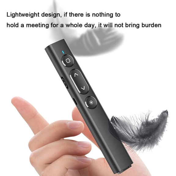 B2 2.4GHz Dual-Mode Conference PPT Wireless Page Turning Pen Multimedia Infrared Laser Pointer(Black)
