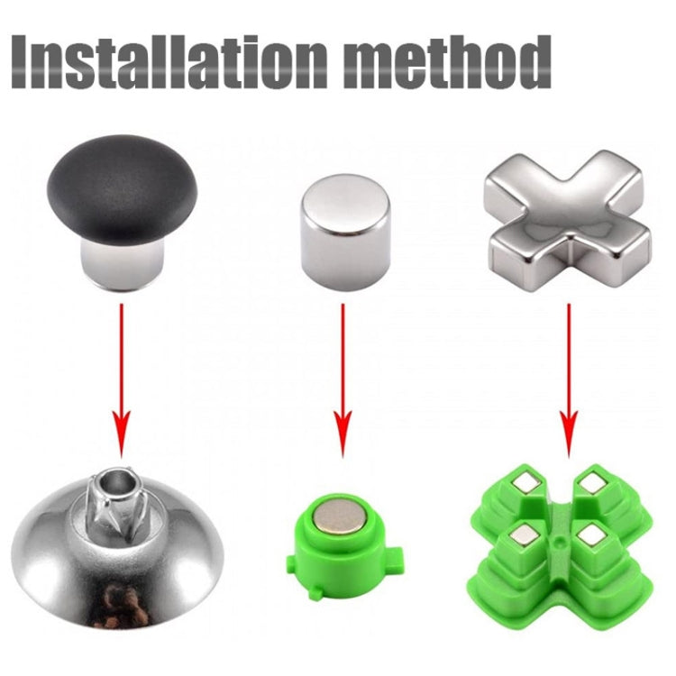 For PS5 32pcs /Set Gamepad Metal Buttons Mushroom Head Magnetic Base Cross Keys Accessory Set