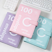 A5 100 Day Savings Challenge Envelope Budget Planner Binder Notebook Handbook, Color: Words Black
