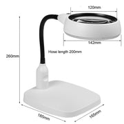 Desktop With 21 LED Lights 10X HD Reading Repair Metal Hose Magnifier(EU Plug)