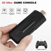 X2 Ultra Video Game Stick Console With 2.4G Double Wireless Controller 64GB