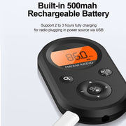 M01 Mini Portable Rechargeable FM / AM Radio With Backlight(Black)
