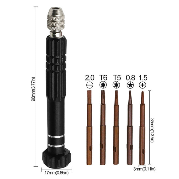 5 In 1 Aluminum Alloy Screwdriver Cell Phone Disassembly And Repair Tools(Green)
