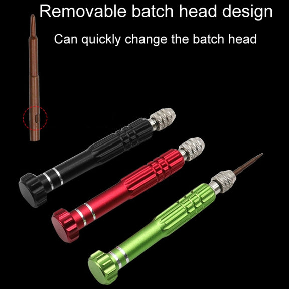 5 In 1 Aluminum Alloy Screwdriver Cell Phone Disassembly And Repair Tools(Green)
