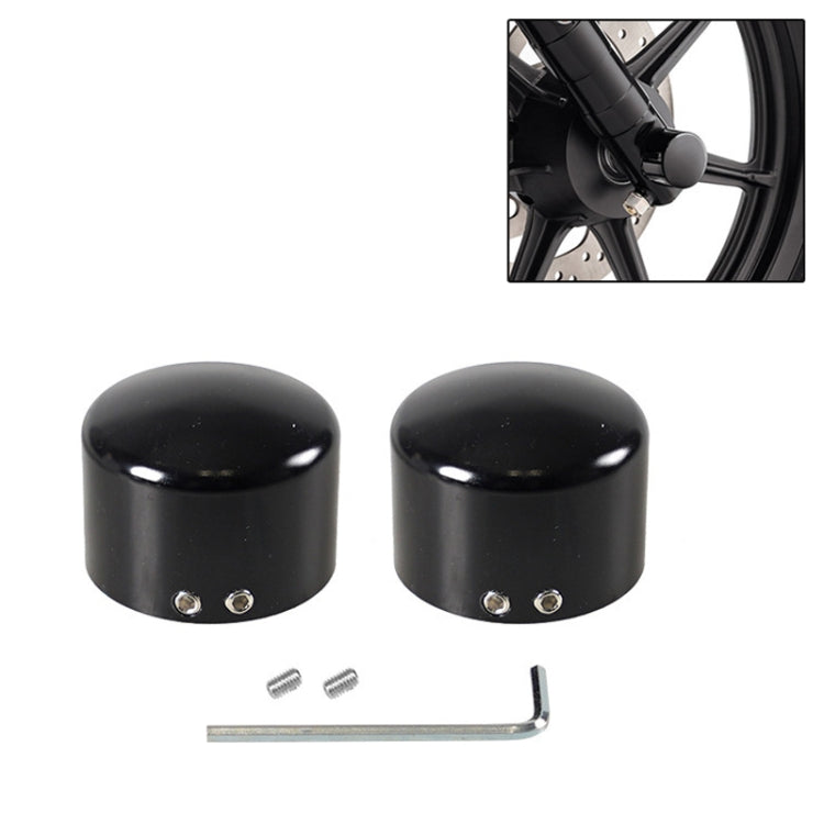 For Harley Davidson Motorcycle Modified Front Axle Wheel Covers Front Axle Decorative Cover(Black)