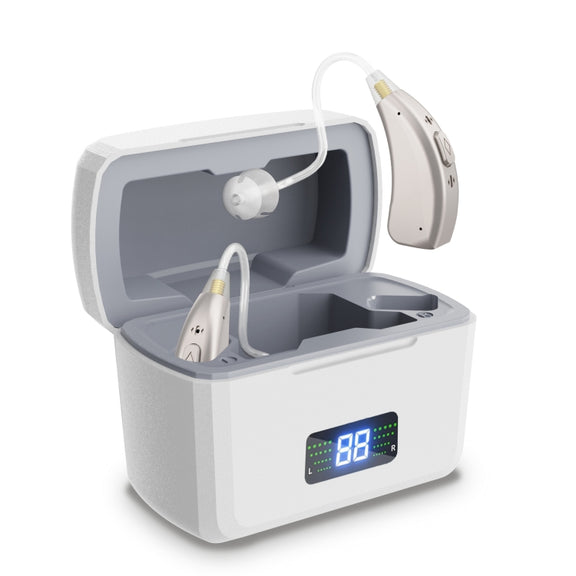 Z-126  Rechargeable Digital Display Hearing Aid Ear-hanging Sound Amplifier(Silver)