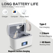 Z-126  Rechargeable Digital Display Hearing Aid Ear-hanging Sound Amplifier(Silver)