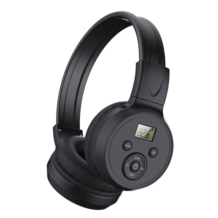 F4 Digital Display Automatic Scanning Foldable FM Radio Headphone, Spec: Charging Version