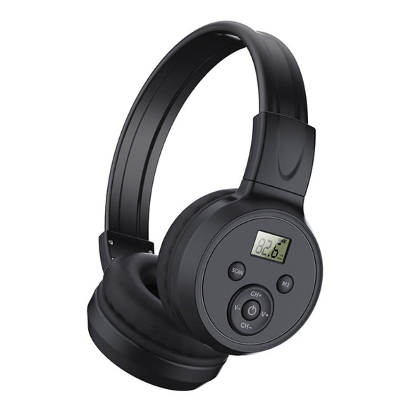 F4 Digital Display Automatic Scanning Foldable FM Radio Headphone, Spec: Charging Version