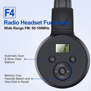 F4 Digital Display Automatic Scanning Foldable FM Radio Headphone, Spec: Charging Version