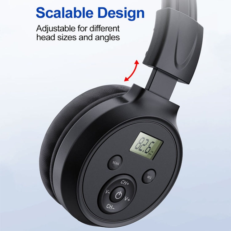 F4 Digital Display Automatic Scanning Foldable FM Radio Headphone, Spec: Charging Version