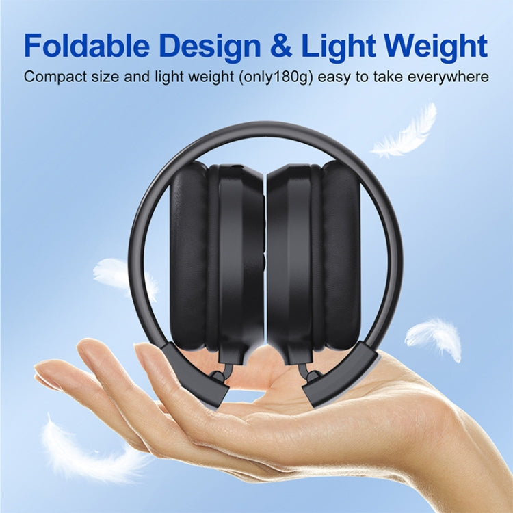 F4 Digital Display Automatic Scanning Foldable FM Radio Headphone, Spec: Battery Version