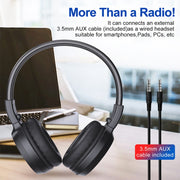 F4 Digital Display Automatic Scanning Foldable FM Radio Headphone, Spec: Battery Version