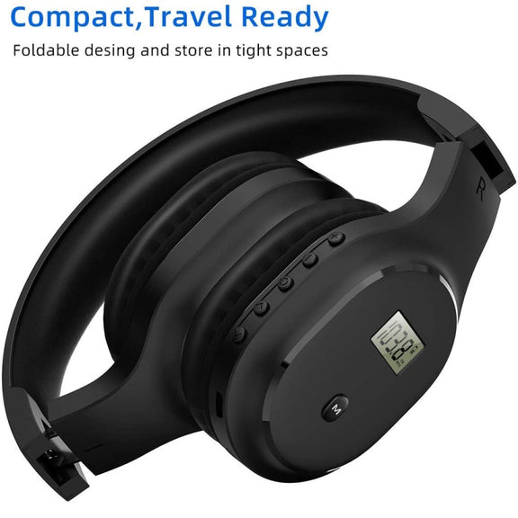 A8 Charging Version Portable Digital Display FM Headphone(White)
