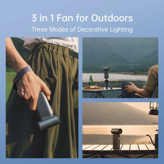 JisuLife FA55 Handheld Portable Small Fan Mini Rechargeable Electric Fan(Brown)