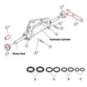 For Seastar HS5157 Boat Front Mount Hydraulic Steering Cylinder Seal Kits Wrench Tool(Orange Inner Ring)