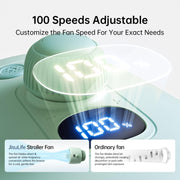 JisuLife Stroller Fan Life2S High Speed Energy Saving Stroller Mini Fan Octopus Bladeless Swingable Head Air Purifying Fan(Brown)