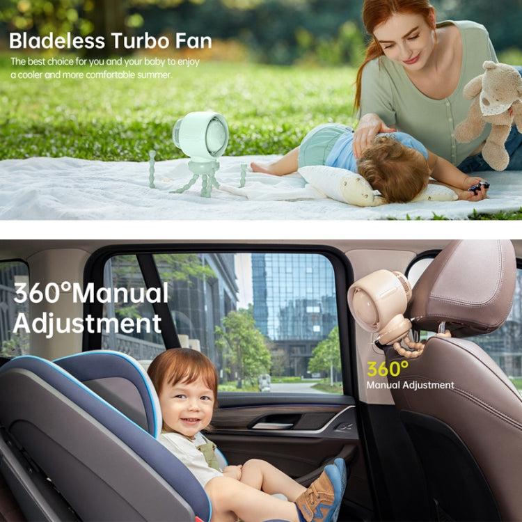 JisuLife Stroller Fan Life2 Stroller Octopus Fan High Speed Portable Desktop Clip Fan(Brown)