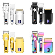 3pcs /Set Men Home Hair Salon High-power Hair Clipper(Colorful)