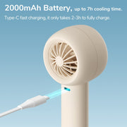 JisuLife FA42 Handheld Portable Small Rechargeable Turbo Fan, Color: White 2000mAh