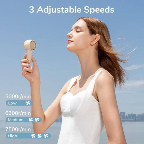 JisuLife FA42 Handheld Portable Small Rechargeable Turbo Fan, Color: White 2000mAh