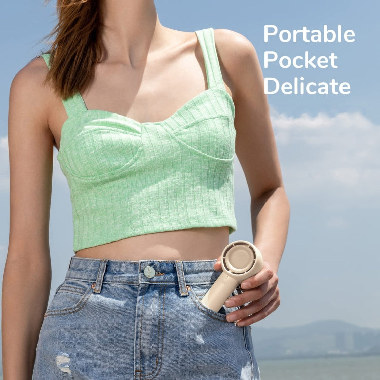 JisuLife FA42 Handheld Portable Small Rechargeable Turbo Fan, Color: White 2000mAh