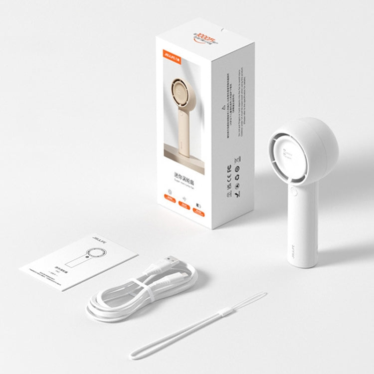 JisuLife FA42 Handheld Portable Small Rechargeable Turbo Fan, Color: White 2000mAh
