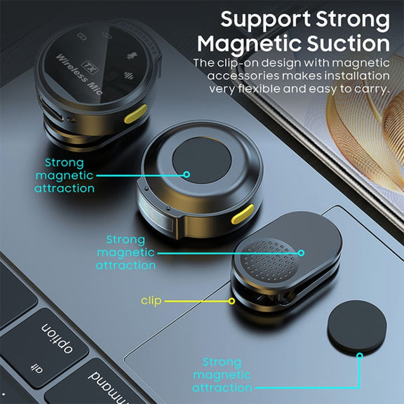 J6 Smart Digital Display Noise Reduction Magnetic Wireless Collar Microphone, Spec: Type-C