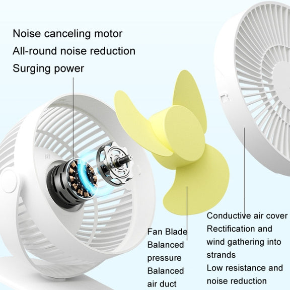 JisuLife FA29A Clip Desktop Mini Fan Portable USB Rechargeable Fan(Dark Green)