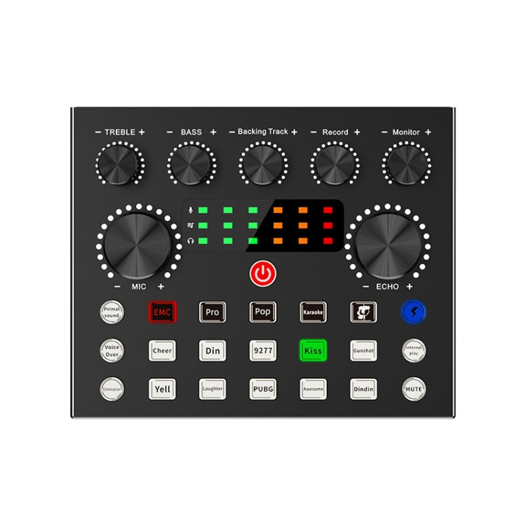 V8S Audio Mixer Live Voice Changer External Sound Card, Color: Black